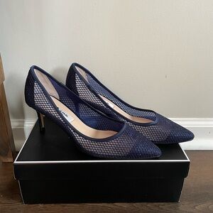 Nina Navy Sparkling Mesh Heels